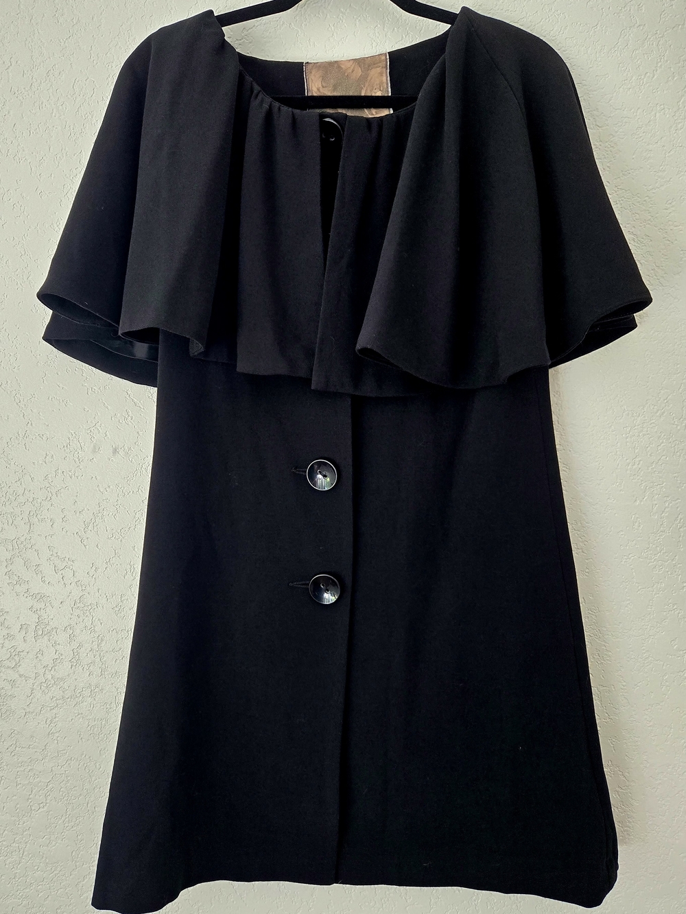 Kensie Black Cape-Sleeve Coat